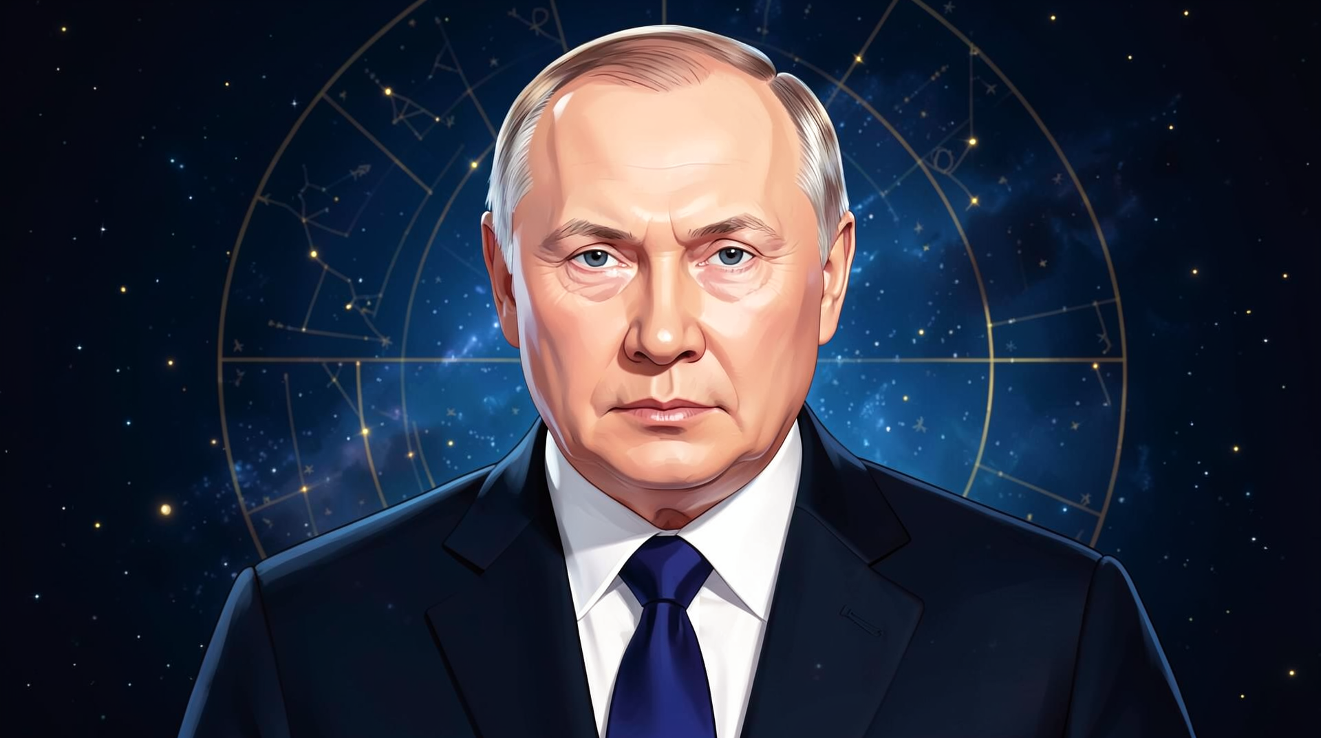 Portrait illustration of Vladimir Putin