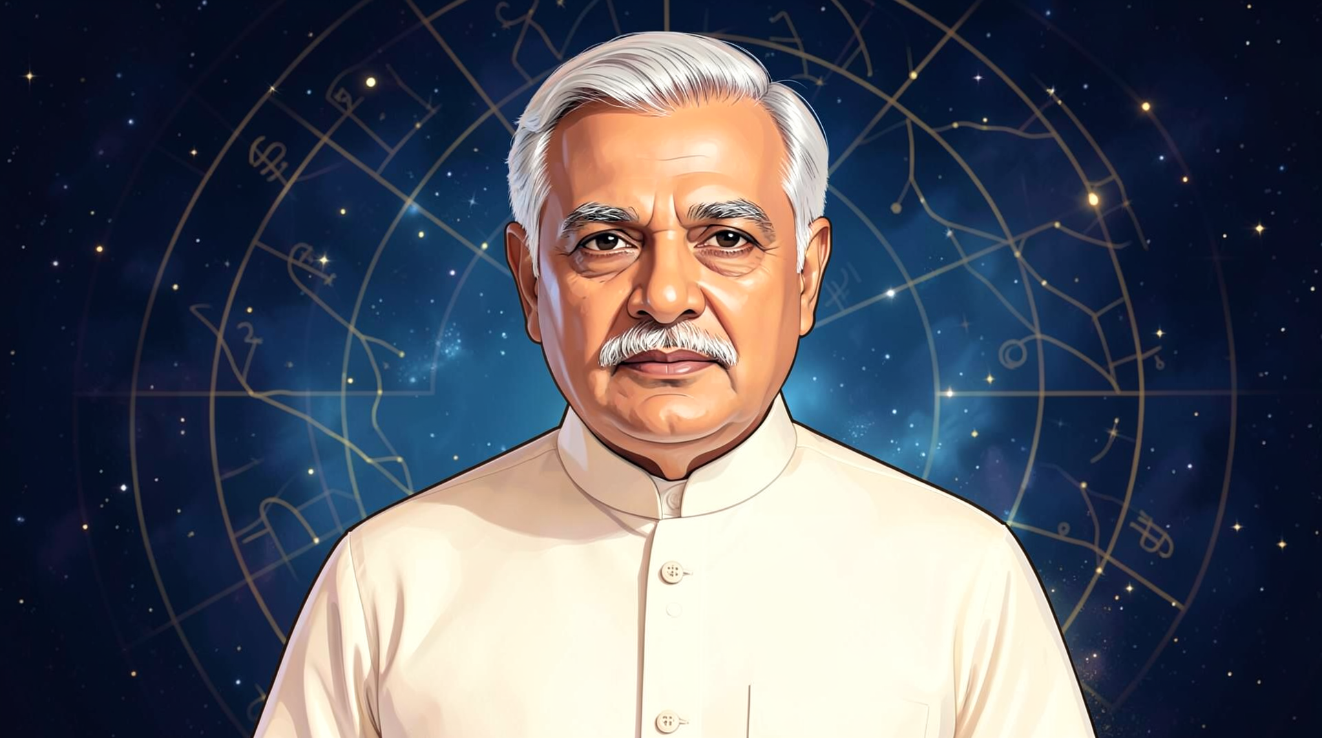 Portrait illustration of Narendra Modi