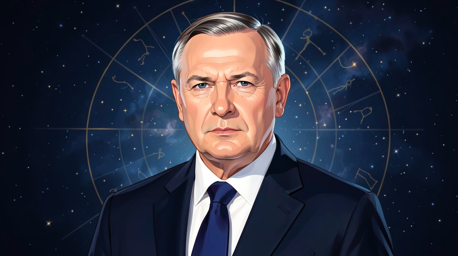 Portrait illustration of Benjamin Netanyahu
