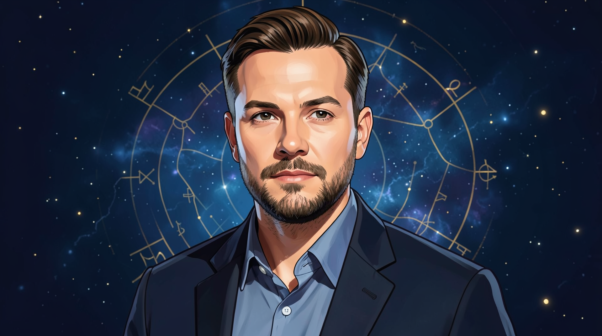 Portrait illustration of Elon Musk
