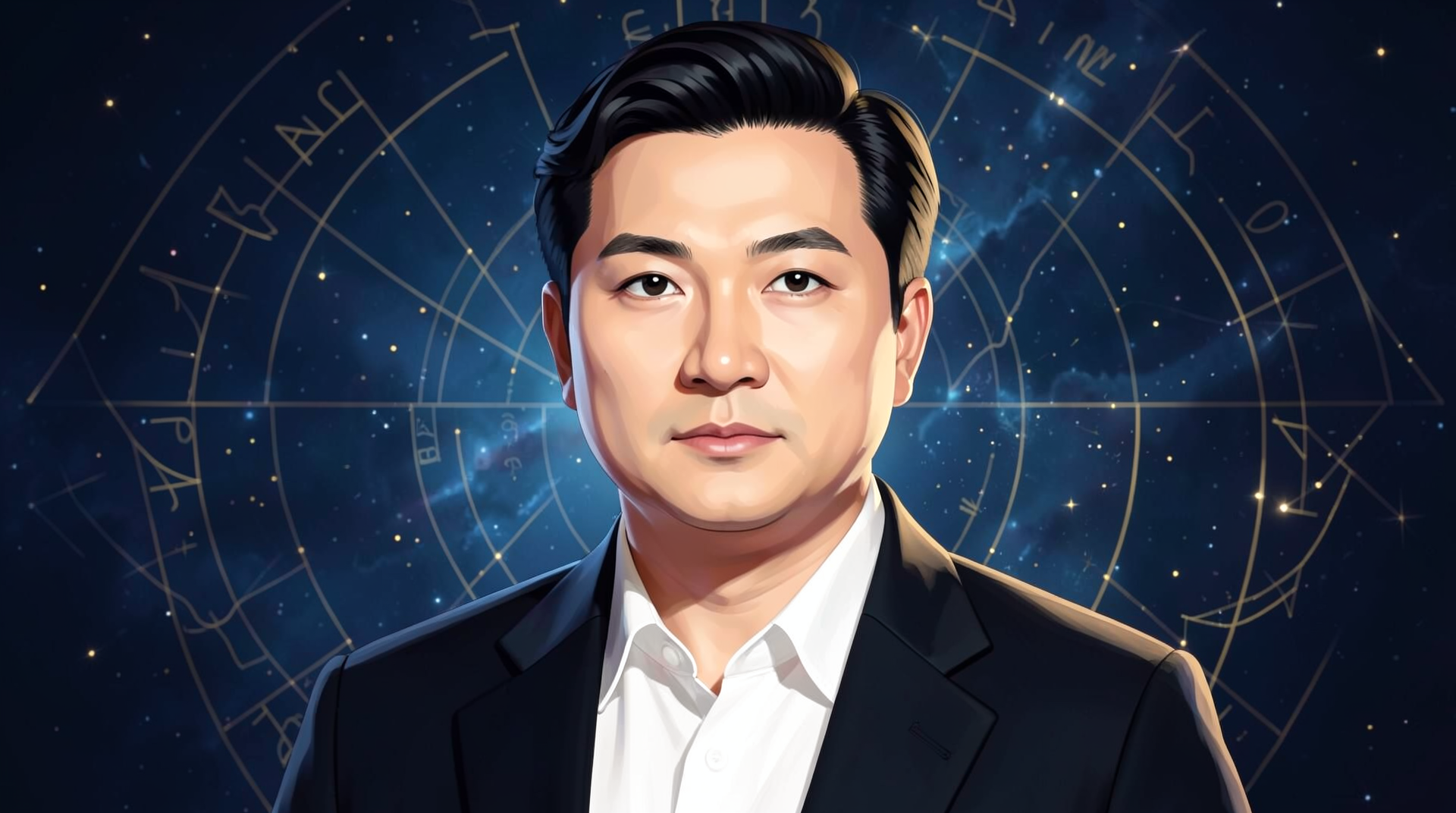 Portrait illustration of Jensen Huang