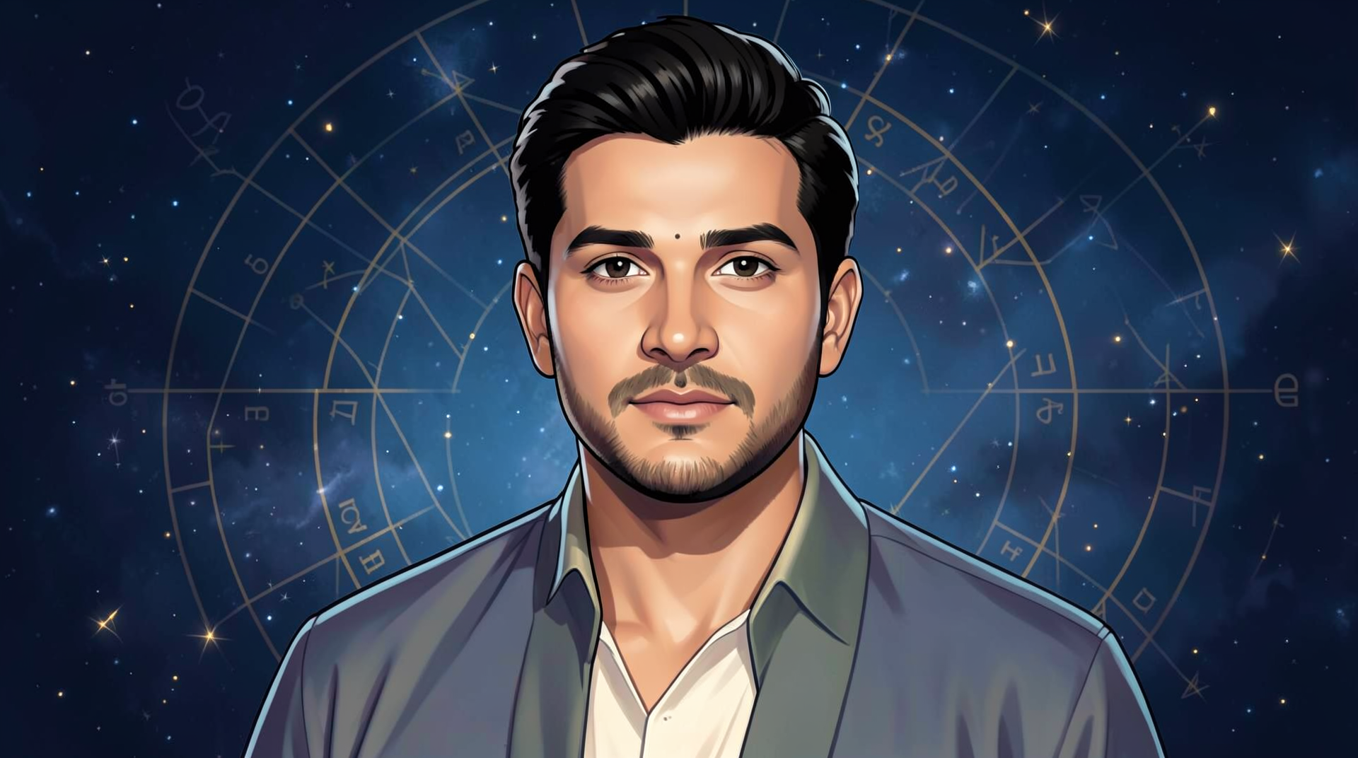 Portrait illustration of Shantanu Narayen