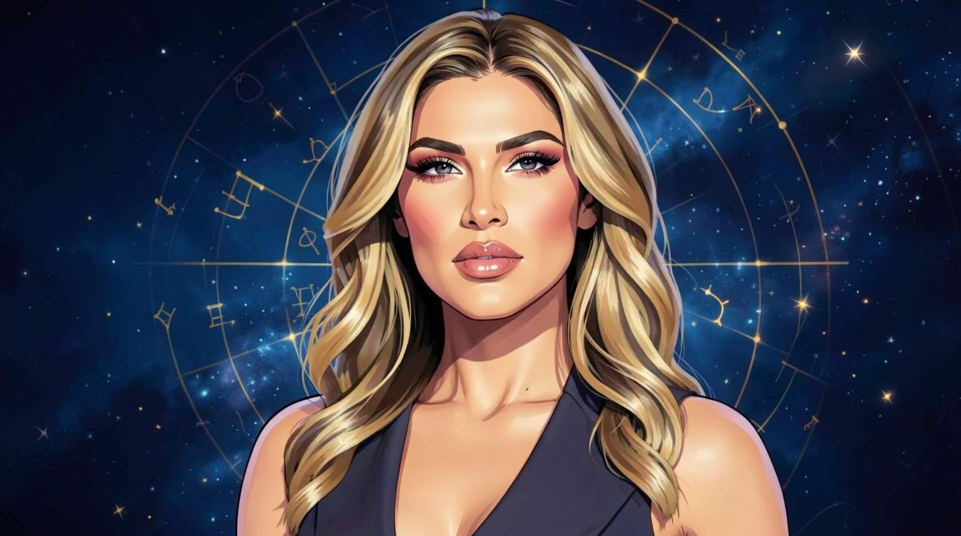 Portrait illustration of Kim Kardashian
