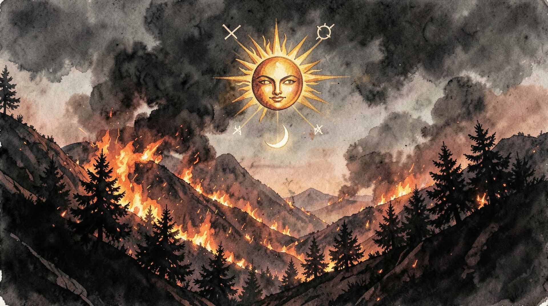 Under the Leo Furnace: Catalonia's Wildfires Confine 40,000 as Mars–Uranus in Gemini Unleashes the Wind - Astrology article image