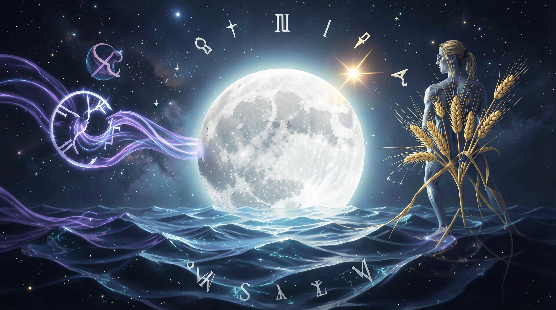 Beginner's Guide to the Week of Aug 24–30, 2026: An Aquarius Full Moon, Mercury's Cazimi in Virgo, and the Hinge of the Harvest - Astrology article image