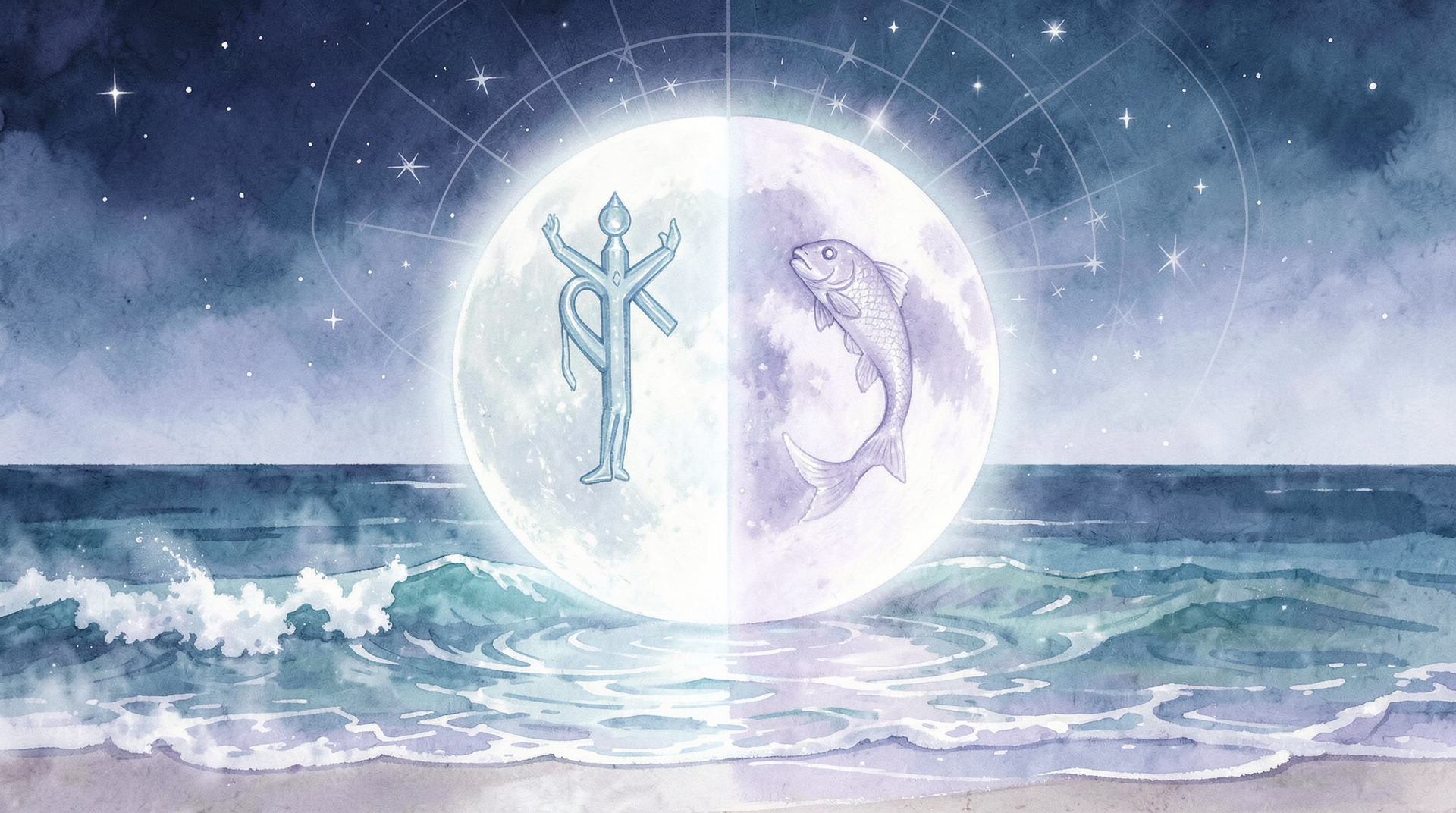 The Full Moon That Peaks Right at the Aquarius–Pisces Threshold: When the Moon Peaks at the Water's Edge (Aug 27–28) - Astrology article image
