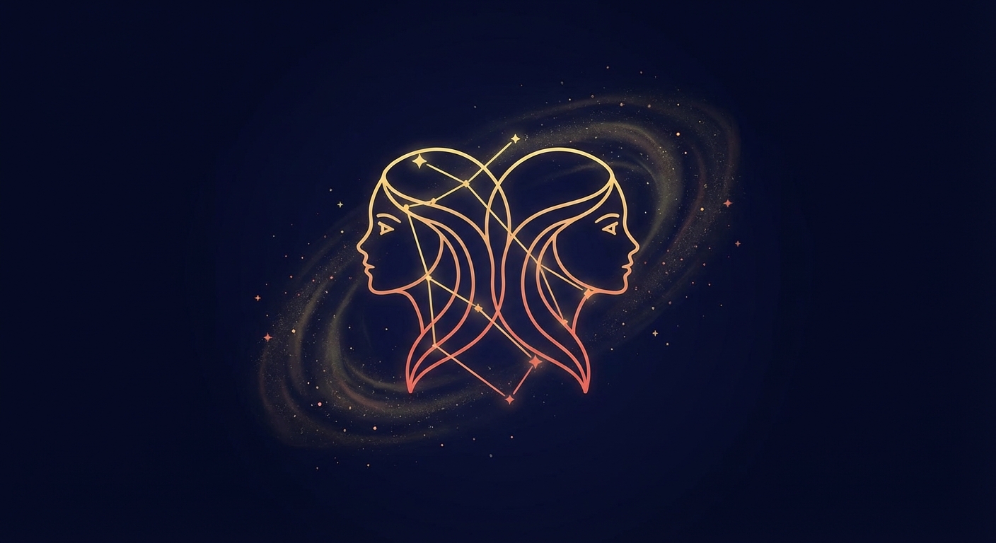 Gemini zodiac sign illustration