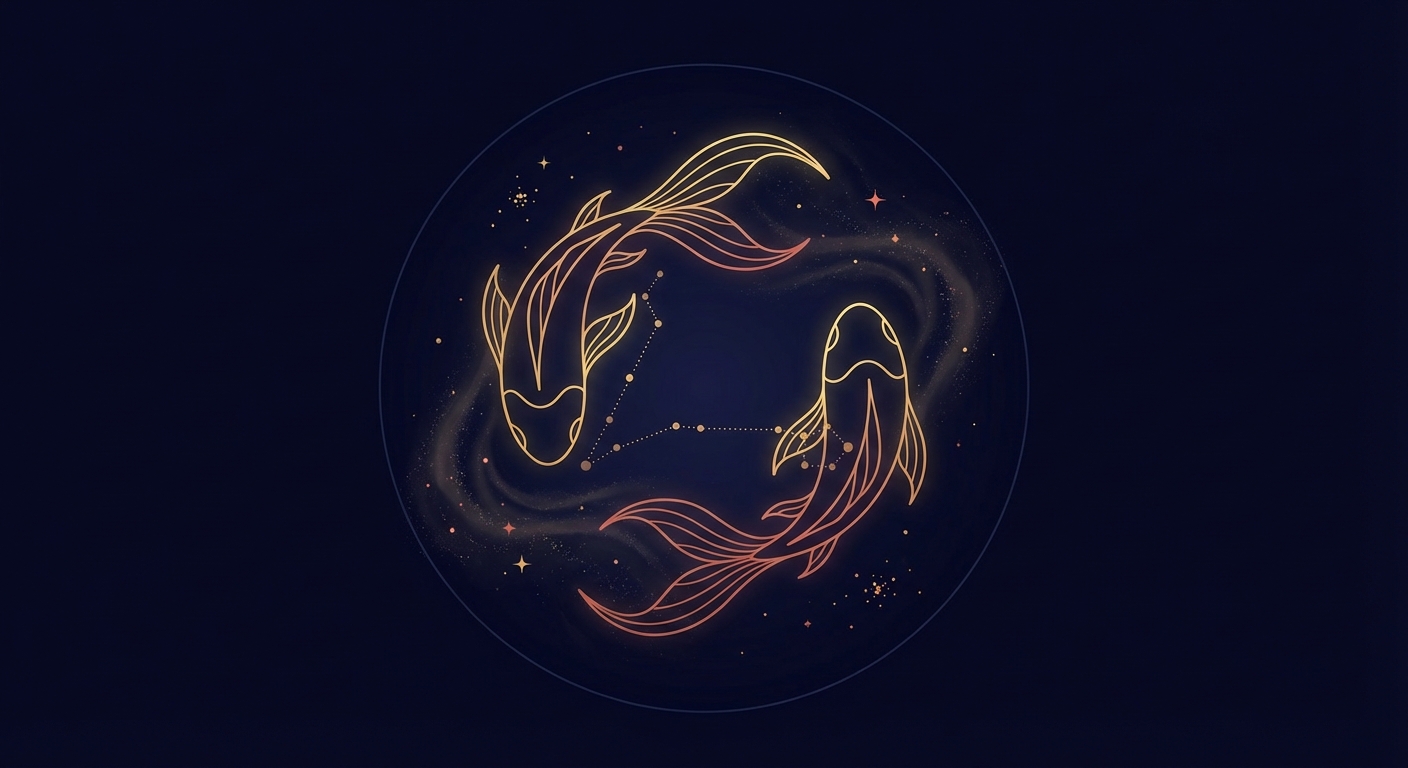 Pisces zodiac sign illustration