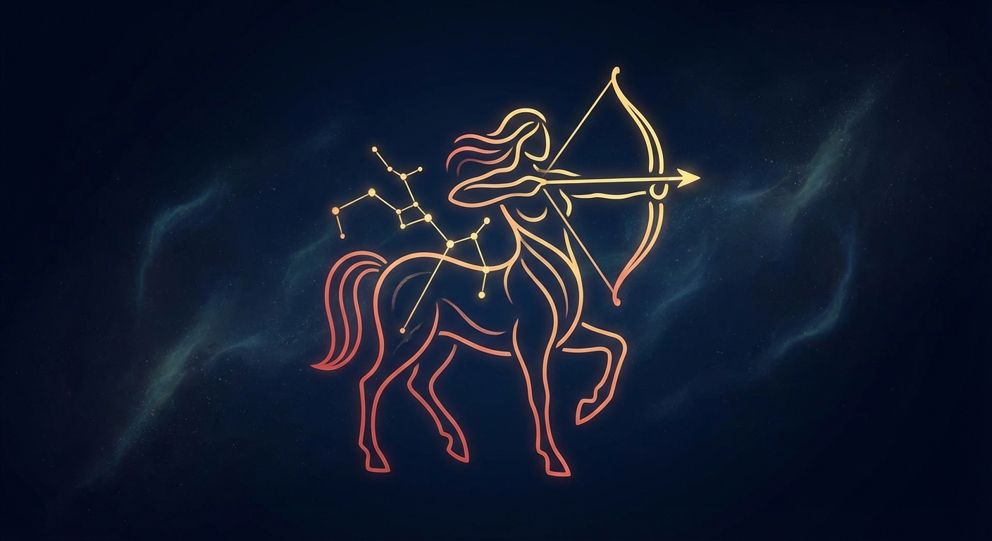 Sagittarius zodiac sign illustration